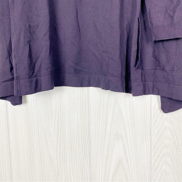 Theory | Wool Blend Maritza B. New Steady Drape Front Cardigan in Purple - Picture 11 of 13